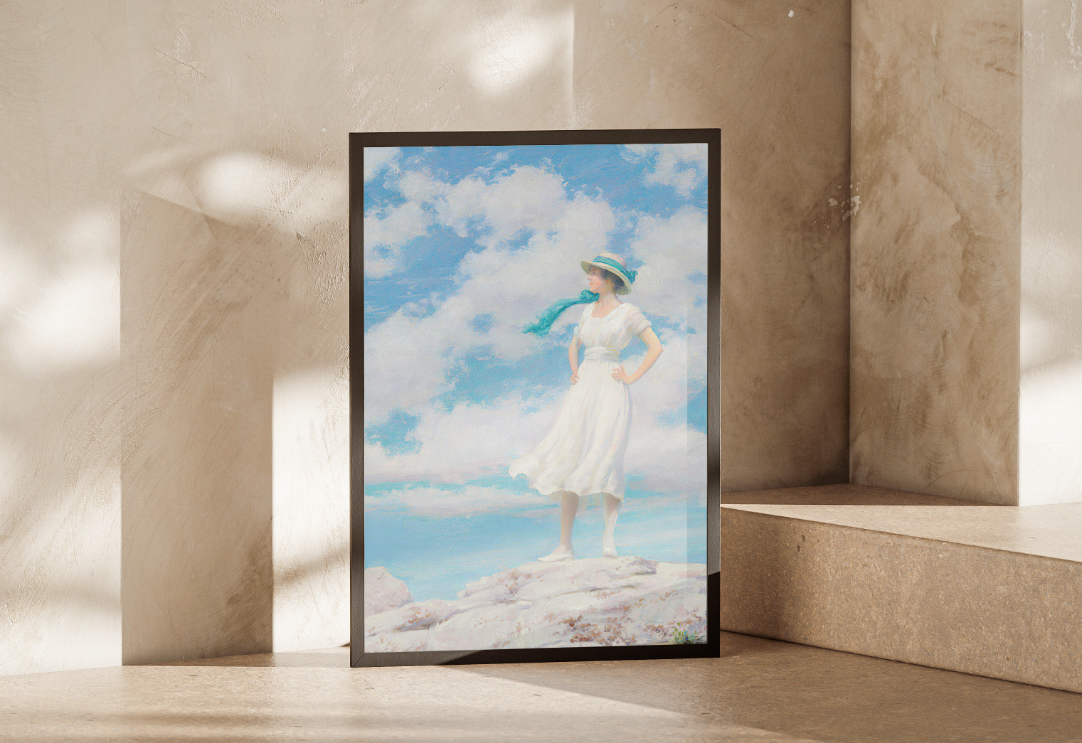 水彩画　夏のインテリア　南国風