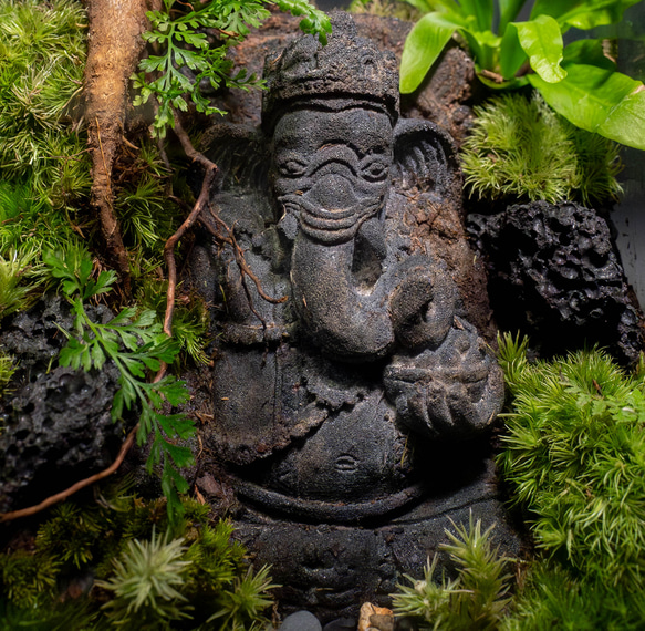ガネーシャ石像（fromバリ島）のパルダリウム【現品１点もの】                                     神秘のパワースポット・バリ島から輸入した縁起のよい神様｢ガ SKC1960971275(14900円)