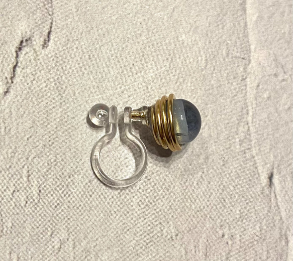 14kgf モリオン　ワイヤーピアス　6mm イヤリング変更可 6枚目の画像