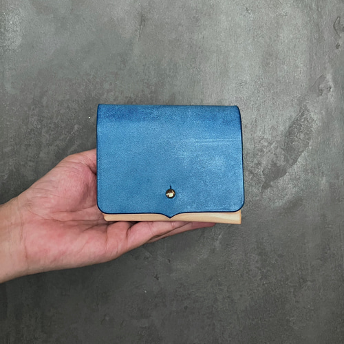 数量限定カラー】ターコイズブルー 革財布 レディース 人気 二つ折り  