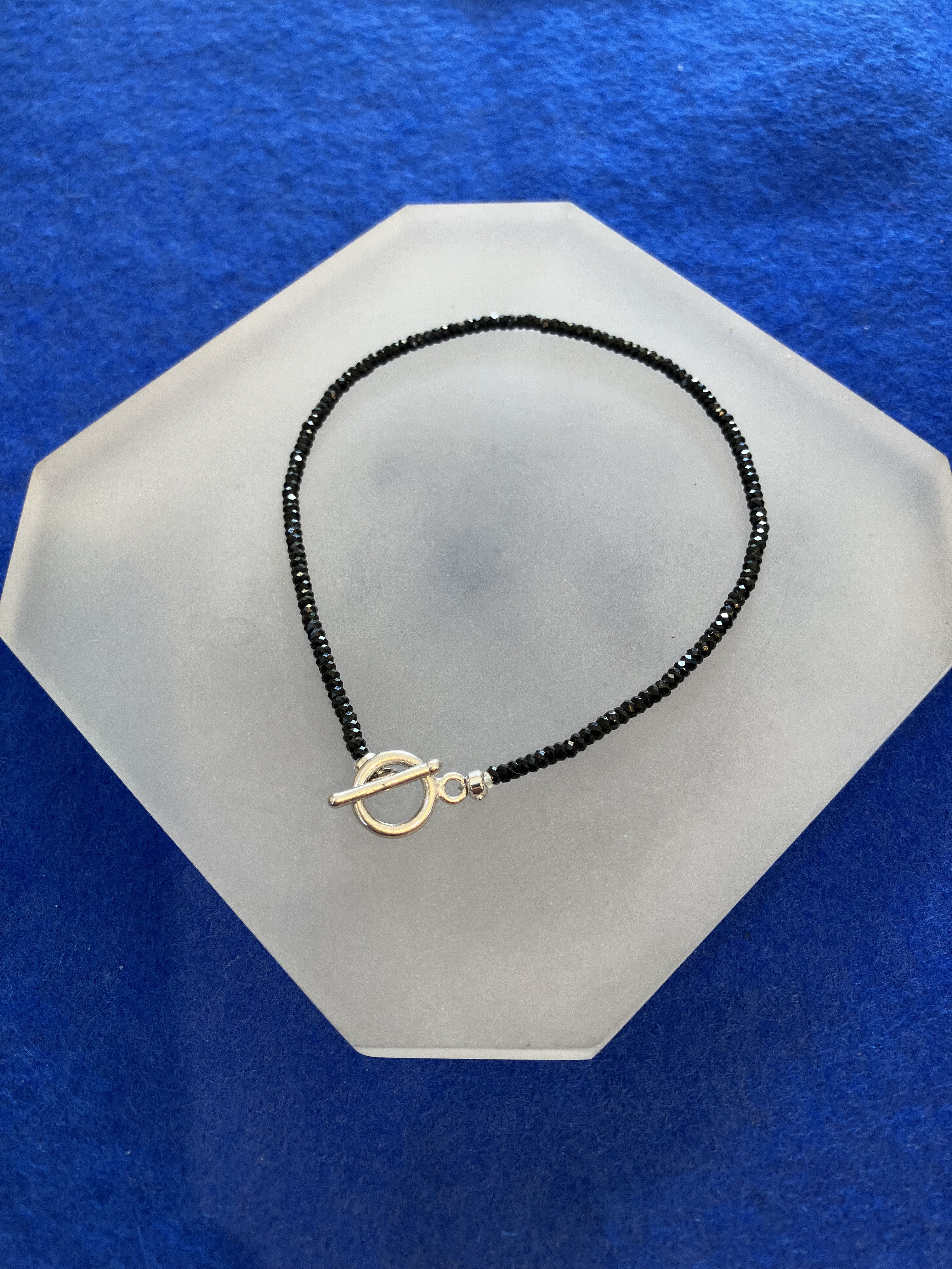 ブラックスピネルSV925ブレスレット