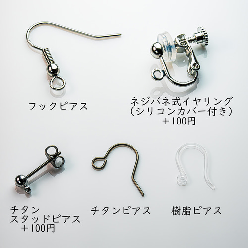 ぷしゅですm(__)mイヤリングにご変更 6月23日までお取り置き ポストピアス用イヤリング変更パーツ 2ペア入り 【メール便可