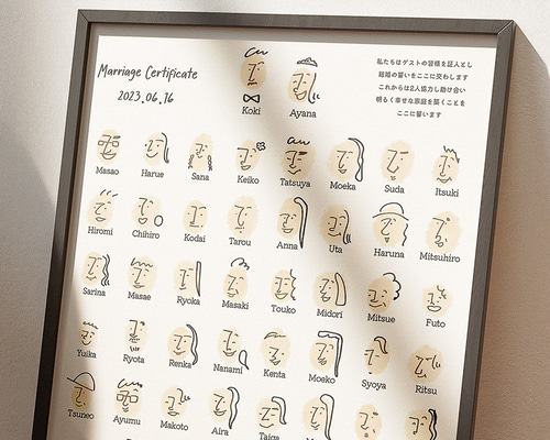 min様似顔絵結婚証明書 - メルカリ