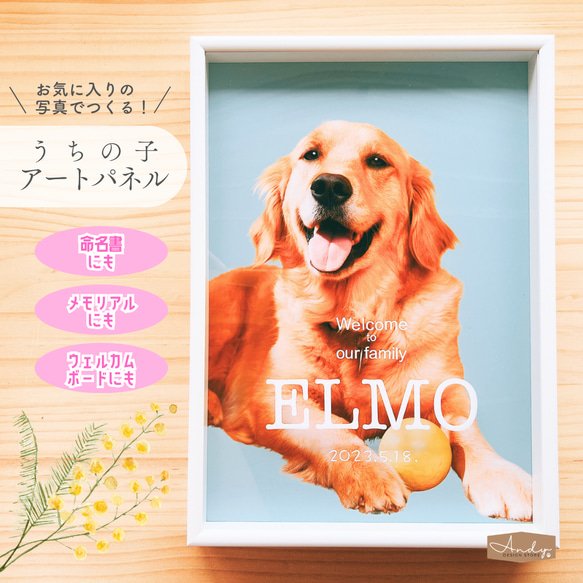 ペット似顔絵うちの子グッズフォトフレームウェルカムボード