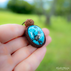 レア・希少！天の神々が宿る石 自然や宇宙と繋がりたいあなたへ！パイライト イン ターコイズ（ペルシャ産）と9面 4枚目の画像