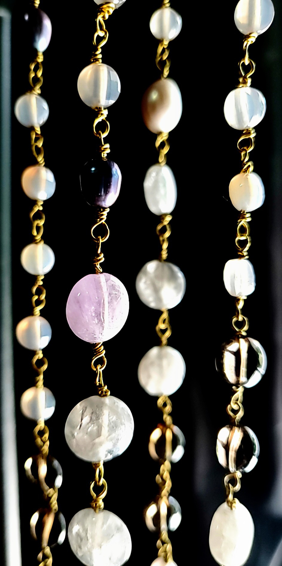 天然石ロングネックレス