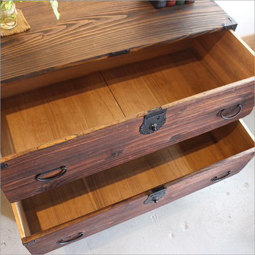 明治時代 アンティーク 和箪笥 リメイク チェスト おしゃれ 焼杉 4段