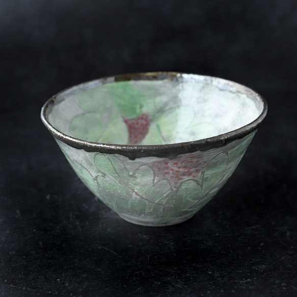 葉模様の陶器ボウル 葉模様の陶器ボウル 3個セット