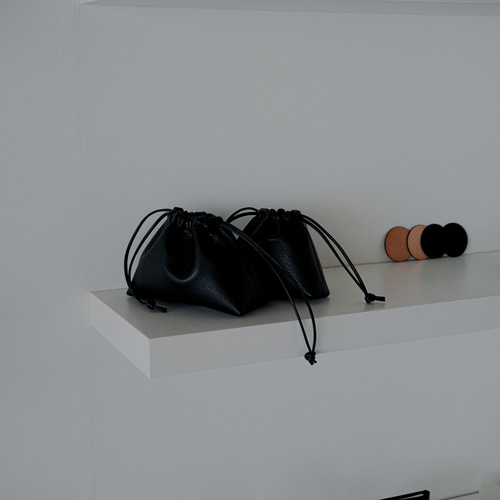 巾着ポーチ(S) 本革 イタリアンレザー [ MOLVAR ] ポーチ 革小物