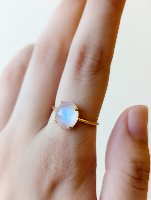 天然石　レインボームーンストーン　天然石リング　ルース　オーダーリング レインボームーンストーン リング ムーンストーン 天然石 リング