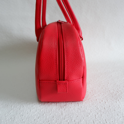 牛革 少し大きめ 横長ボストンバッグ丸型（セミショルダー兼用