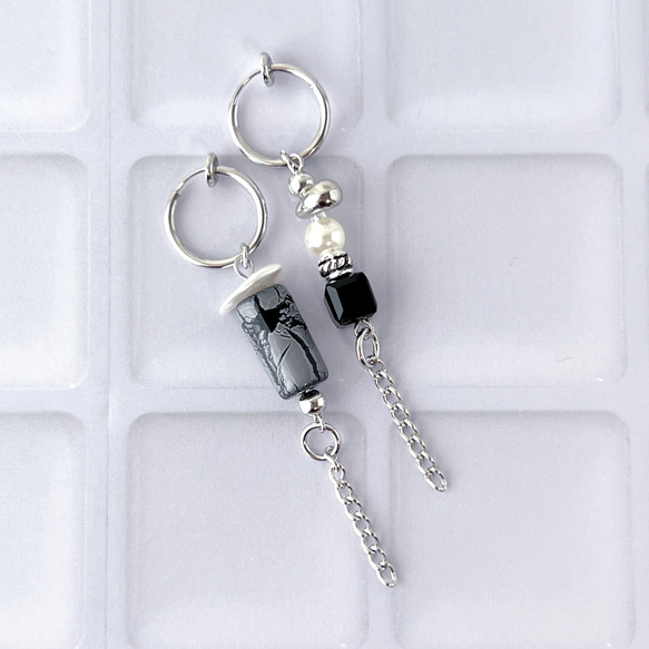 no.266 night Echoes］イヤリング・ピアス ／ ブラック プレゼント  