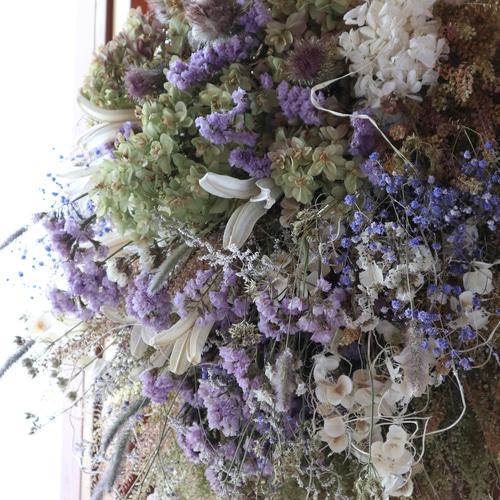 スワッグ　ドライフラワー  特大 dry-flower-bouquet-swag-blue-