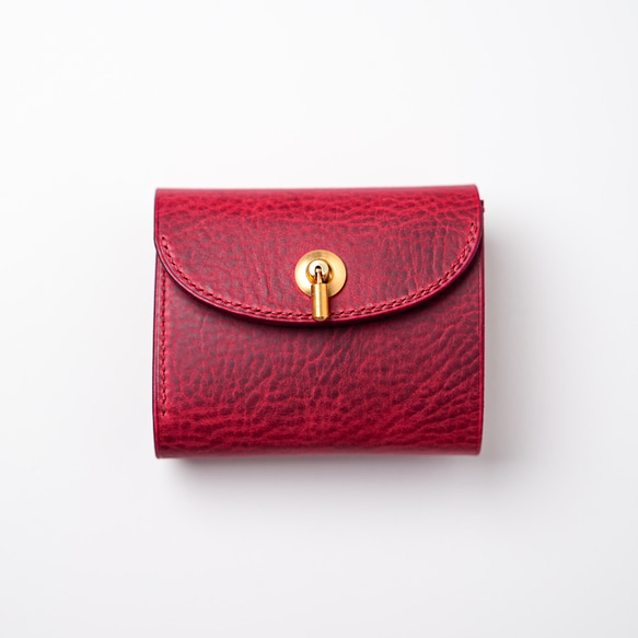 flap mini wallet [ ワイン ] オコシ金具 ver. ミニ財布 コンパクト  