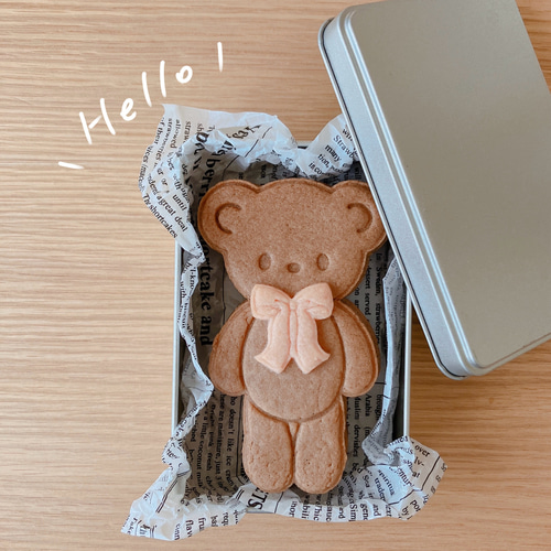 Largeサイズ】リボンくまちゃんのクッキー型 クッキー型 mt-cupcake