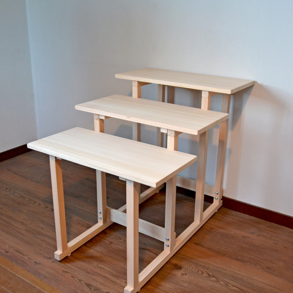 3段 八足台 八脚台 桧 神事 棚・シェルフ・ラック Franck 通販