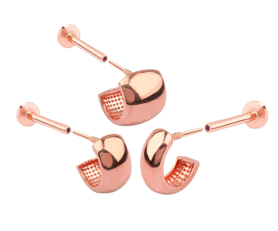 14K金 ゴールド イヤーカフ フープ リング  ヘリックス 軟骨 インナーコンク イヤリング ピアス ラブレット