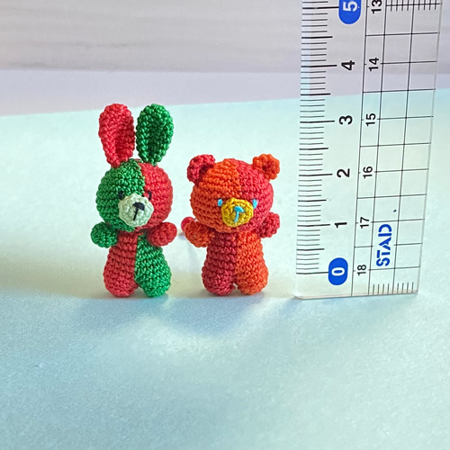 ツートンぷちもん】かぎ針編みのミニチュアあみぐるみ【夏シリーズ