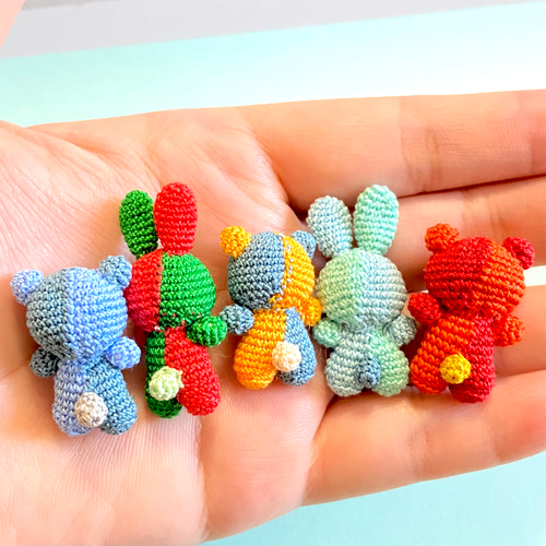 特典つき！【ツートンぷちもん】かぎ針編みのミニチュアあみぐるみ【夏