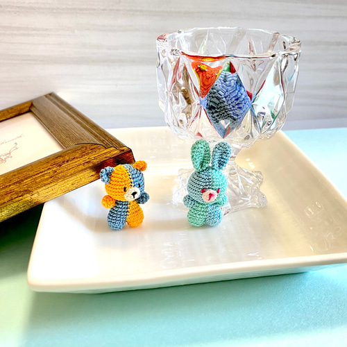 おまけつき！【ツートンぷちもん】かぎ針編みのミニチュア