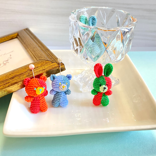 ツートンぷちもん】かぎ針編みのミニチュアあみぐるみ【夏シリーズ