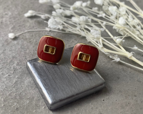 K18 ピアス　モダン　レトロ　昭和 66737bcf8c86668a13f83b3b7b70bb