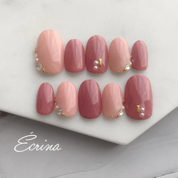 ネイルチップ 韓国 ピンク キラキラ ストーン ジュエリー ネイルチップオーダー ちちち💖ネイルチップ🌧 | PINK💖バージョンAPE⚡️💖 ______ #ネイル