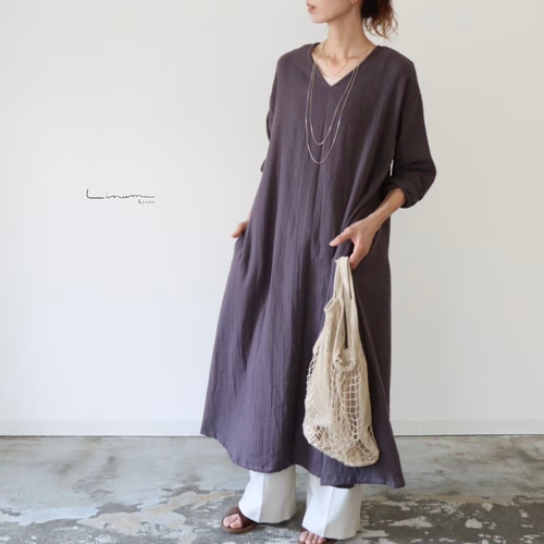 2色 ワンピース ゆったり シンプル バカンス リラックス 大人 d562-r1.jpg