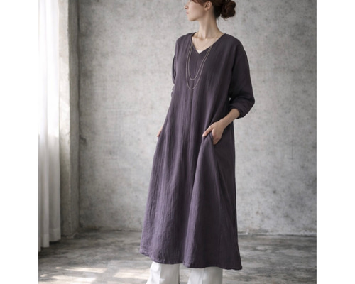 ふわふわ厚みが2倍／ゆったりリラックスワンピース／厚手ダブルガーゼ
