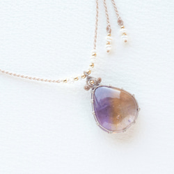 アメトリンのマクラメ編み 天然石ネックレス ネックレス・ペンダント