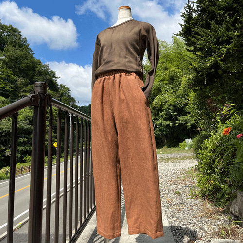 柿渋染めのパンツ8/10 3