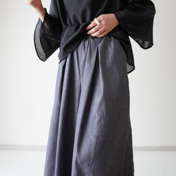 relaxing・2wayデニムパンツ　ワイドマキシ/バルーン・アラジンパンツ　cotton/flax 14枚目の画像