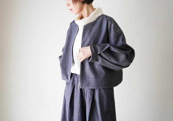 relaxing・2wayデニムパンツ　ワイドマキシ/バルーン・アラジンパンツ　cotton/flax 19枚目の画像