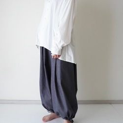 relaxing・2wayデニムパンツ　ワイドマキシ/バルーン・アラジンパンツ　cotton/flax 10枚目の画像