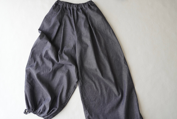 relaxing・2wayデニムパンツ　ワイドマキシ/バルーン・アラジンパンツ　cotton/flax 18枚目の画像