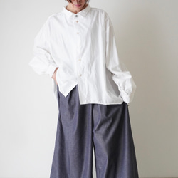 relaxing・2wayデニムパンツ　ワイドマキシ/バルーン・アラジンパンツ　cotton/flax 4枚目の画像