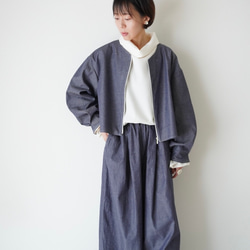 relaxing・2wayデニムパンツ　ワイドマキシ/バルーン・アラジンパンツ　cotton/flax 20枚目の画像