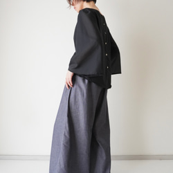 relaxing・2wayデニムパンツ　ワイドマキシ/バルーン・アラジンパンツ　cotton/flax 7枚目の画像