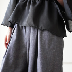 relaxing・2wayデニムパンツ　ワイドマキシ/バルーン・アラジンパンツ　cotton/flax 13枚目の画像