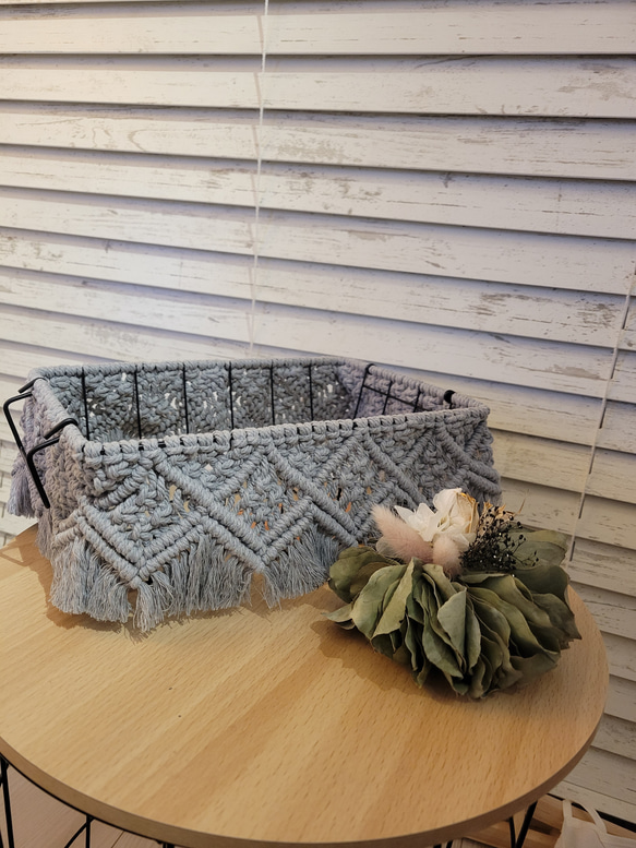 ★NEW★♡値下げ中♡マクラメバスケット小(ワイヤーカゴ) 4枚目の画像