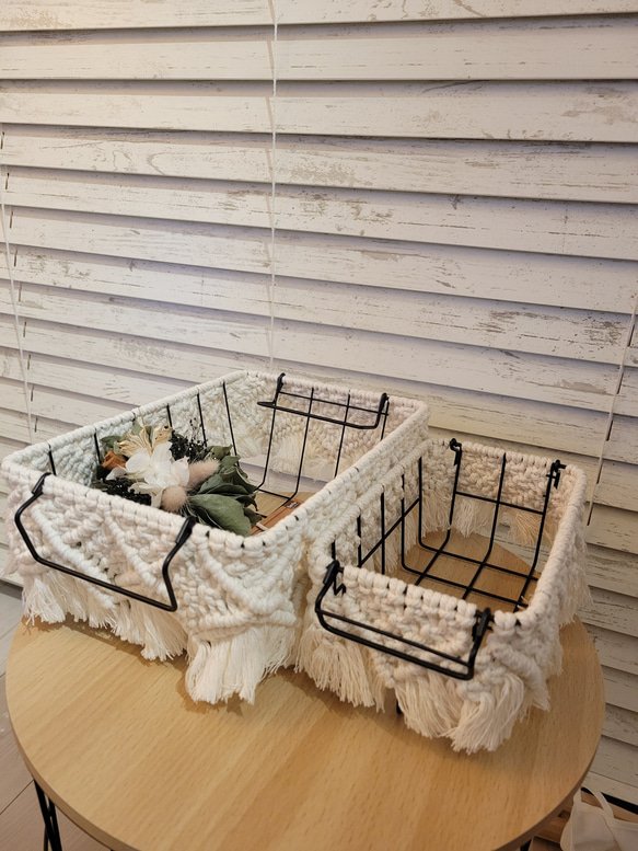 ★NEW★♡値下げ中♡マクラメバスケット小(ワイヤーカゴ) 3枚目の画像