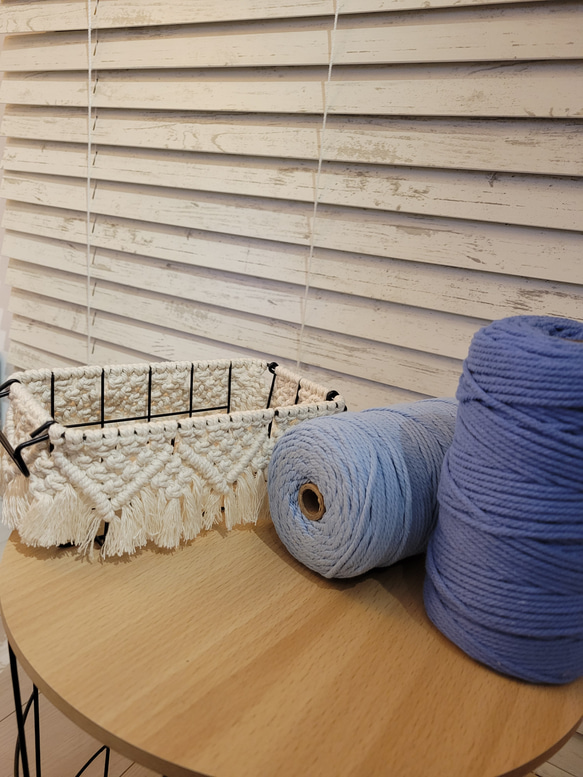 ★NEW★♡値下げ中♡マクラメバスケット小(ワイヤーカゴ) 2枚目の画像