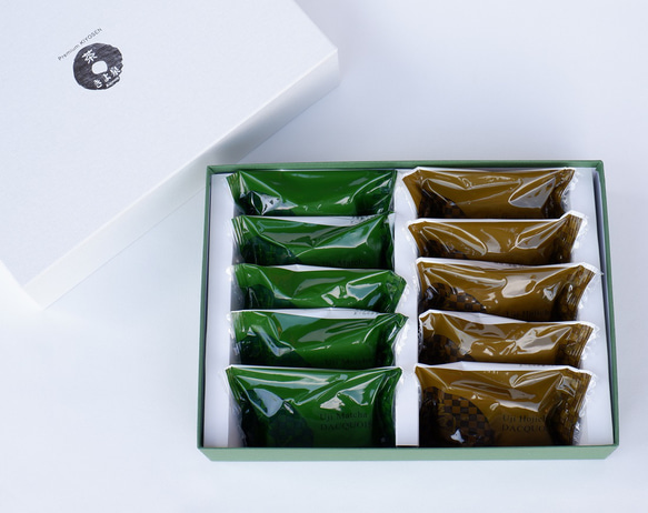 お供え 志 専用 宇治抹茶・ほうじ茶ダックワーズ 10個入 風呂敷 焼き菓子 お菓子  抹茶スイーツ きよ泉 ダクワーズ 8枚目の画像