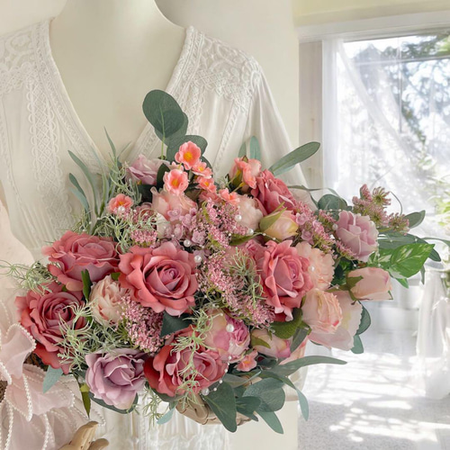 光触媒スワッグアーティフィシャルフラワー造化玄関飾り薔薇リース花