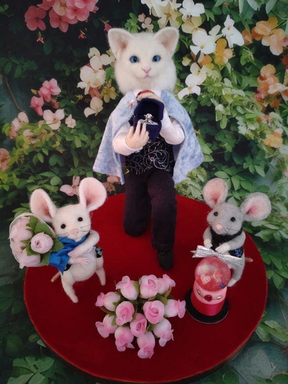 羊毛フェルト猫 【プロポーズ猫】 【公式通販】