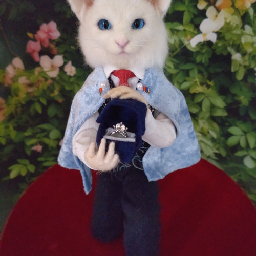 羊毛フェルト猫【プロポーズ猫】
