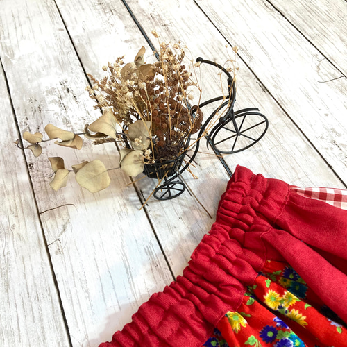 パラスパレス　花柄　リネン　フレアキュロット　秋色 パラスパレス 花柄 リネン フレアキュロット 秋色 pal'las