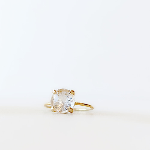 ホワイトトパーズ リング 天然石 リング 天然石 指輪 フリーサイズ