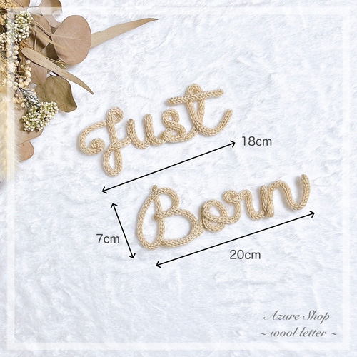 ニューボーンフォト】Just Born 月齢フォト ウールレター 雑貨・その他