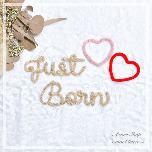 ニューボーンフォト】Just Born 月齢フォト ウールレター 雑貨・その他